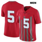 Men's NCAA Ohio State Buckeyes Baron Browning #5 College Stitched Elite No Name Authentic Nike Red Football Jersey OB20M64NS